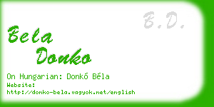 bela donko business card